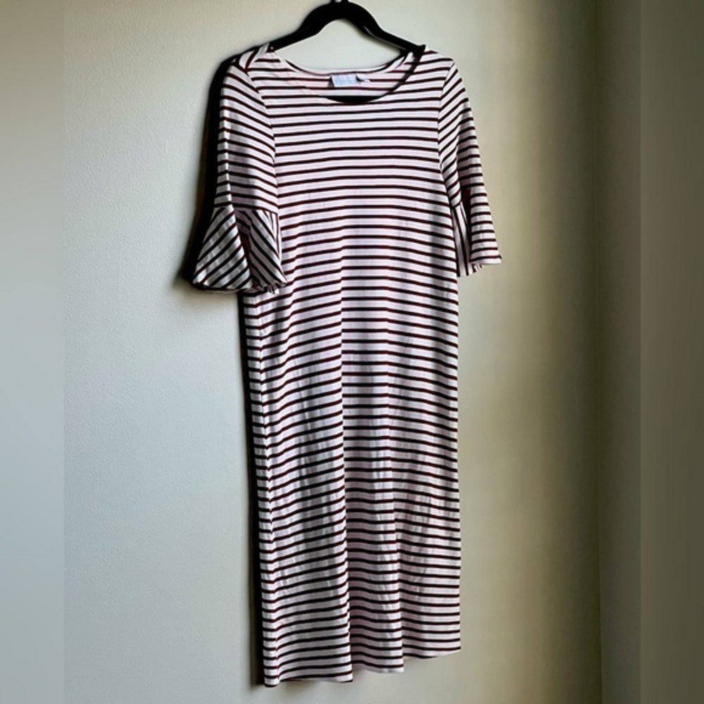 NY&C Red/White Flutter Sleeve‎ T-shirt Dress